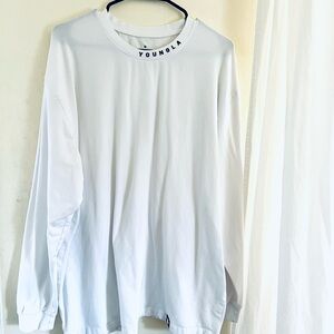 YOUNGLA White Long Sleeve Shirt Size Large